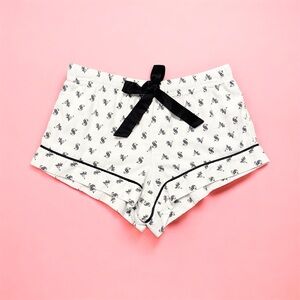 Victoria's Secret Pajama Shorts with VS Monogram Pattern Drawstring Bow Shorts